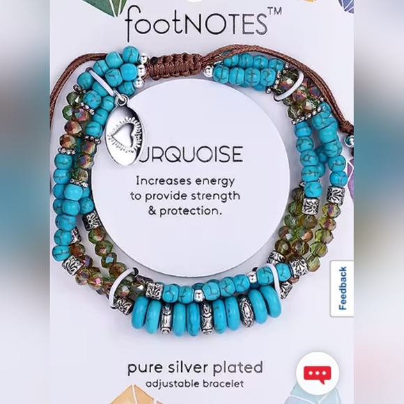 footNotes Jewelry - NWT Turquoise and silver plated bracelet